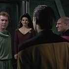 Marina Sirtis, Brent Spiner, Patrick Stewart, and Harry Groener in Star Trek: The Next Generation (1987)