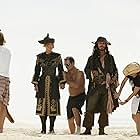 Johnny Depp, Geoffrey Rush, Mark Harden, and Keira Knightley in Pirates of the Caribbean: At World's End (2007)