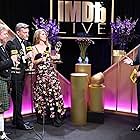 Charlie Brooker, Dave Karger, Annabel Jones, and Russell McLean at an event for IMDb at the Emmys (2016)