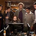 Martin Starr, Amanda Crew, Zach Woods, T.J. Miller, Thomas Middleditch, and Kumail Nanjiani in Silicon Valley (2014)