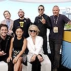 Linda Hamilton, Kevin Smith, Natalia Reyes, Diego Boneta, Tim Miller, Gabriel Luna, and Mackenzie Davis at an event for IMDb at San Diego Comic-Con (2016)