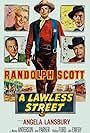 Randolph Scott, Angela Lansbury, Warner Anderson, John Emery, and Michael Pate in A Lawless Street (1955)