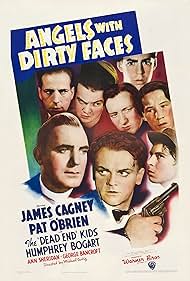 Humphrey Bogart, Pat O'Brien, Gabriel Dell, Leo Gorcey, Huntz Hall, Billy Halop, Bobby Jordan, Bernard Punsly, and The Dead End Kids in Angels with Dirty Faces (1938)