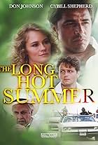 Don Johnson, Ava Gardner, Jason Robards, Cybill Shepherd, Wings Hauser, Judith Ivey, and William Russ in The Long Hot Summer (1985)