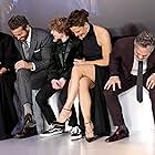 Jennifer Garner, Ryan Reynolds, Mark Ruffalo, Zoe Saldana, and Walker Scobell at an event for The Adam Project (2022)