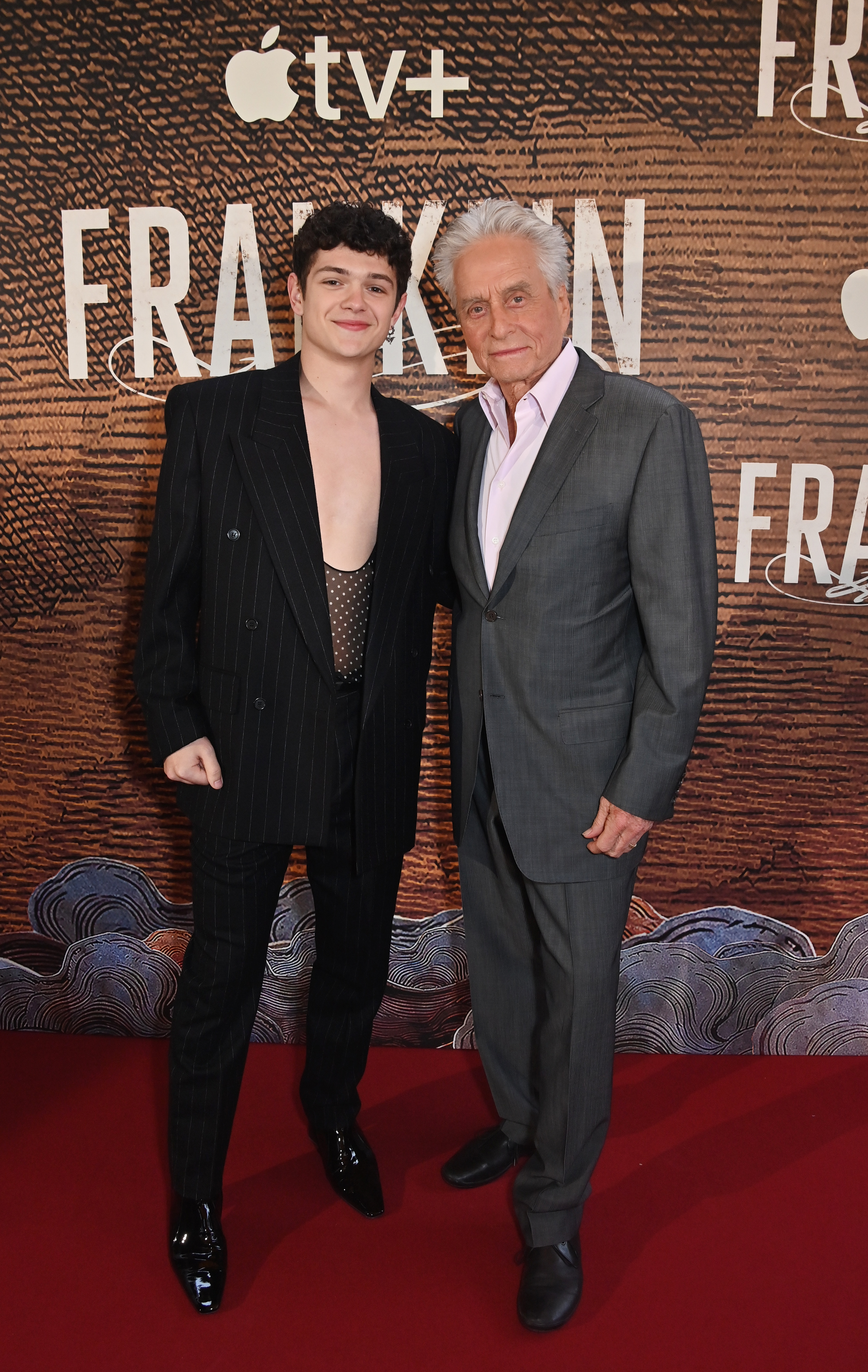 Michael Douglas and Noah Jupe at an event for Franklin (2024)