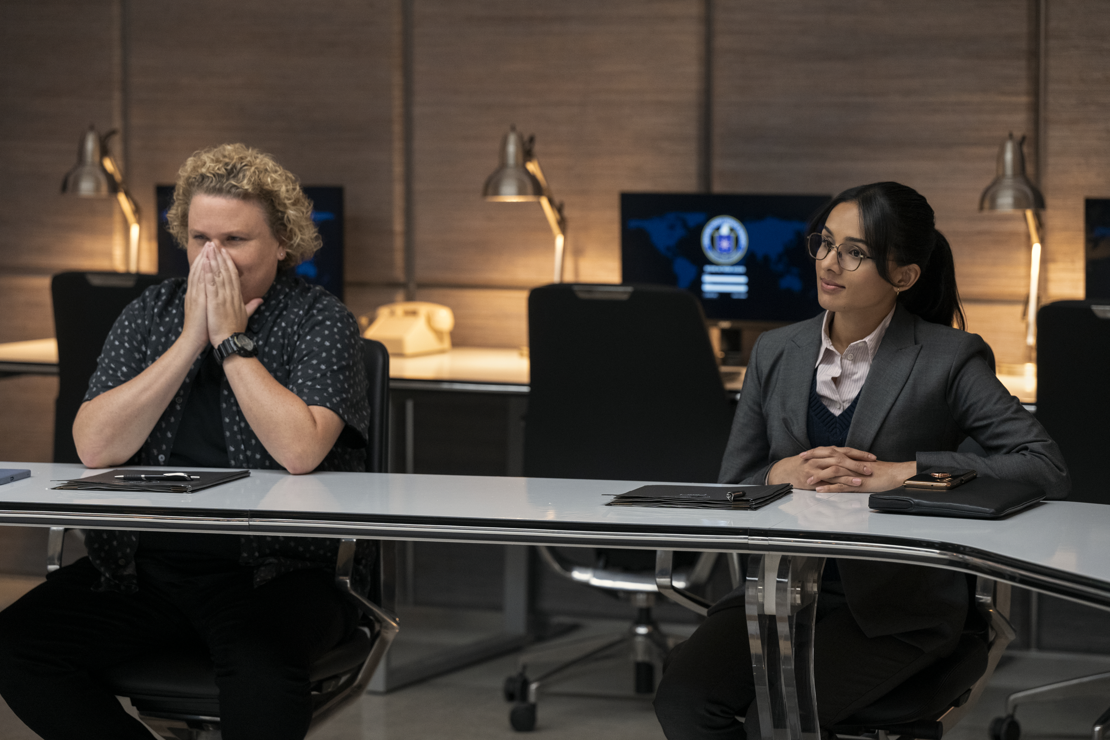 Fortune Feimster and Aparna Brielle in FUBAR (2023)