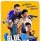 Sam Rockwell, Peter Ferdinando, Ben Schwartz, and Phoebe Fox in Blue Iguana (2018)