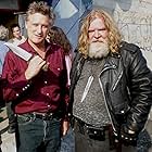 With Bill Pullman on the Set of "Cymbeline" in Brooklyn.  All its Principals wanted to hold my real Bowie knife I use as my Character, "Knifey."  Only Ed Harris asked, "Is it made in the U.S.A?"
