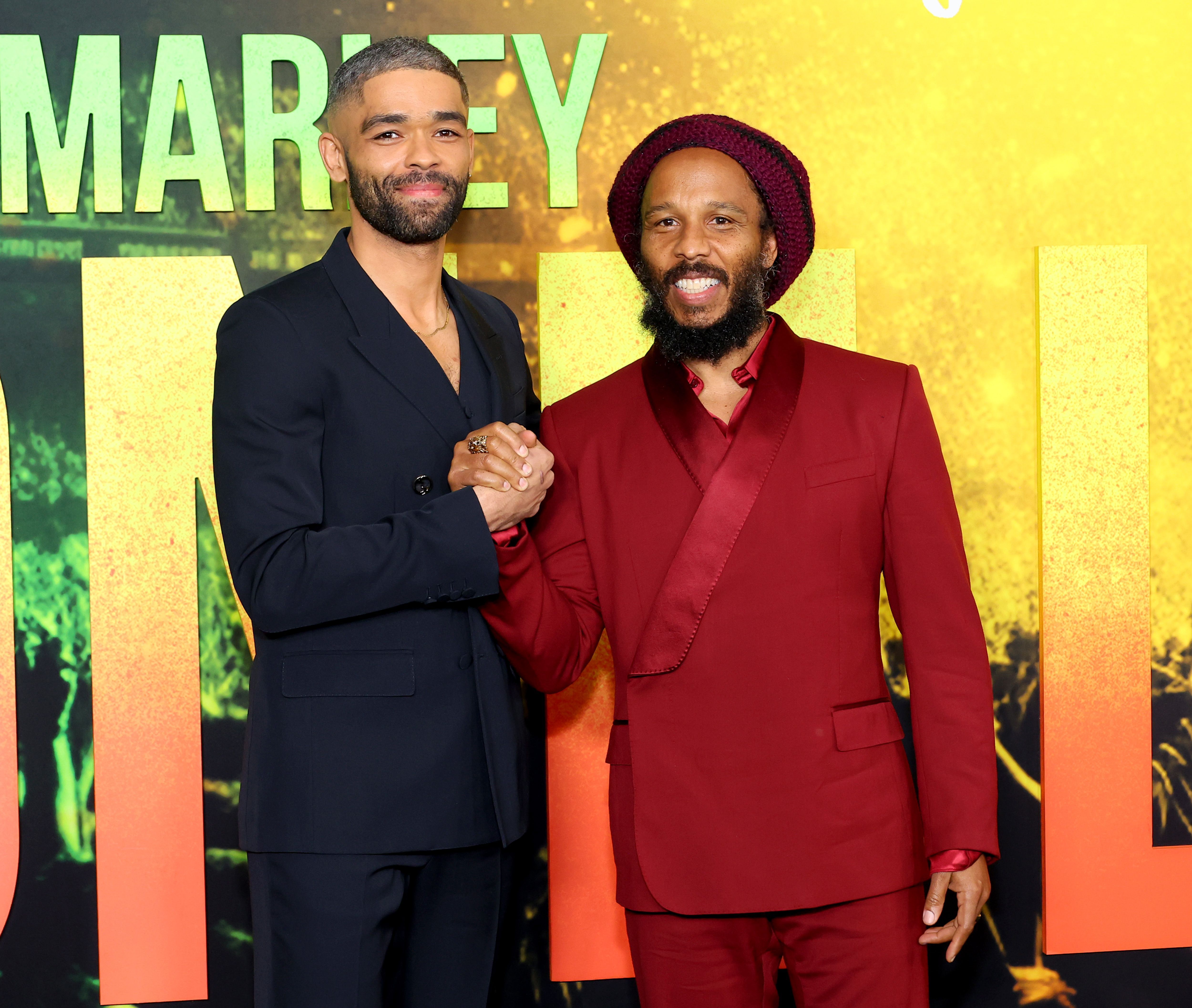 Ziggy Marley and Kingsley Ben-Adir at an event for Bob Marley: One Love (2024)