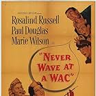 Leif Erickson, Paul Douglas, William Ching, Rosalind Russell, and Marie Wilson in Never Wave at a WAC (1953)