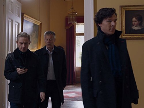 Rupert Graves, Martin Freeman, and Benedict Cumberbatch in Sherlock (2010)