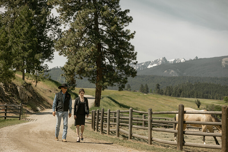 Kevin Costner and Lilli Kay in Watch 'Em Ride Away (2022)