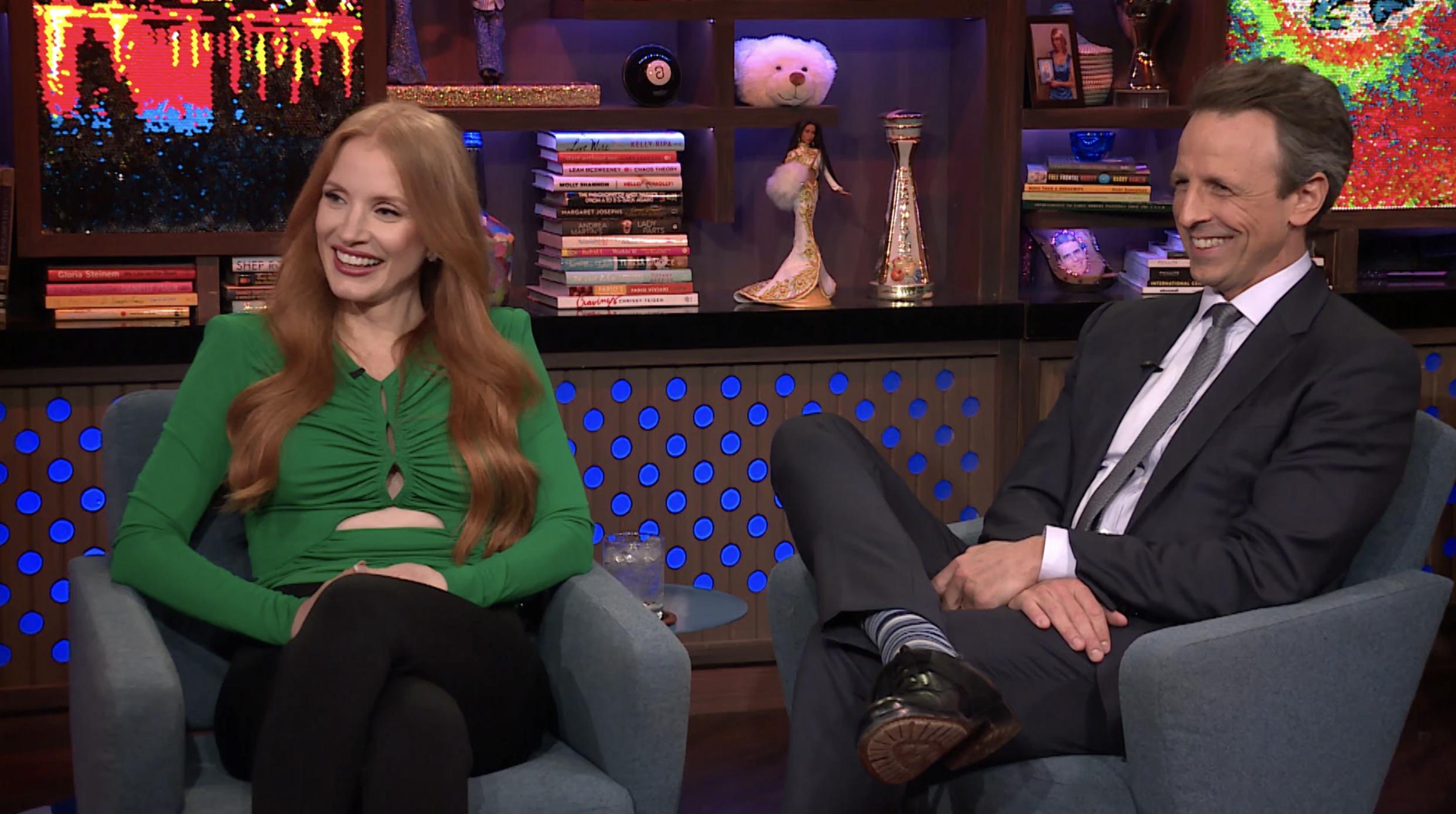 Seth Meyers and Jessica Chastain in Jessica Chastain & Seth Meyers (2023)