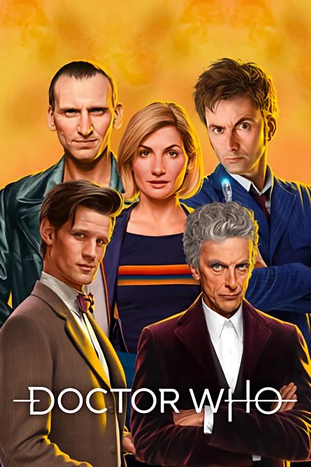 Christopher Eccleston, Peter Capaldi, David Tennant, Matt Smith, and Jodie Whittaker in Doctor Who (2005)