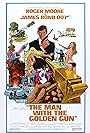 Christopher Lee, Roger Moore, Maud Adams, Britt Ekland, and Hervé Villechaize in The Man with the Golden Gun (1974)