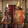 Pankaj Dheer, Puneet Issar, and Gufi Paintal in Mahabharat (1988)