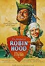 Olivia de Havilland, Errol Flynn, Basil Rathbone, and Eugene Pallette in The Adventures of Robin Hood (1938)
