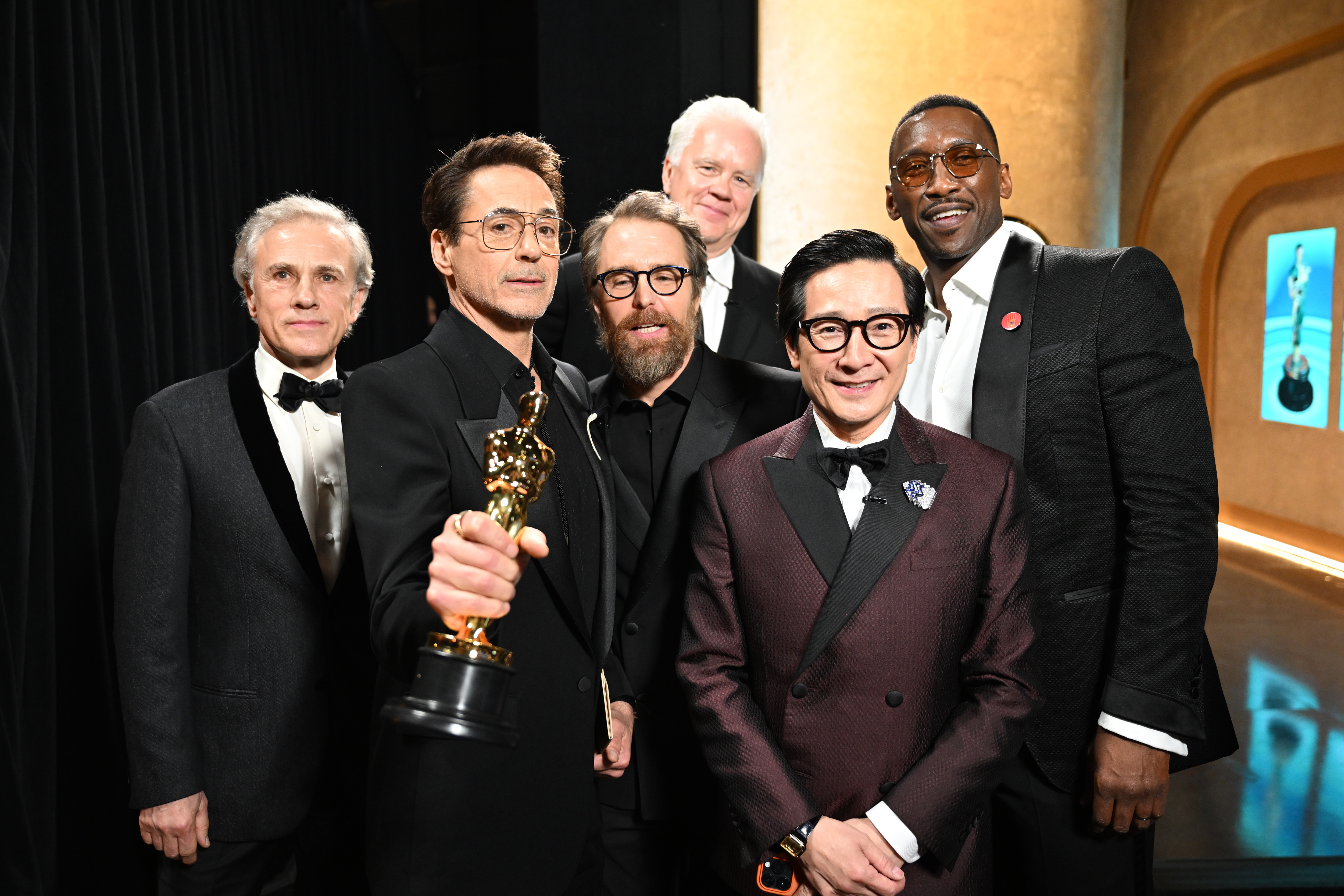 Tim Robbins, Robert Downey Jr., Sam Rockwell, Ke Huy Quan, Christoph Waltz, and Mahershala Ali at an event for The Oscars (2024)
