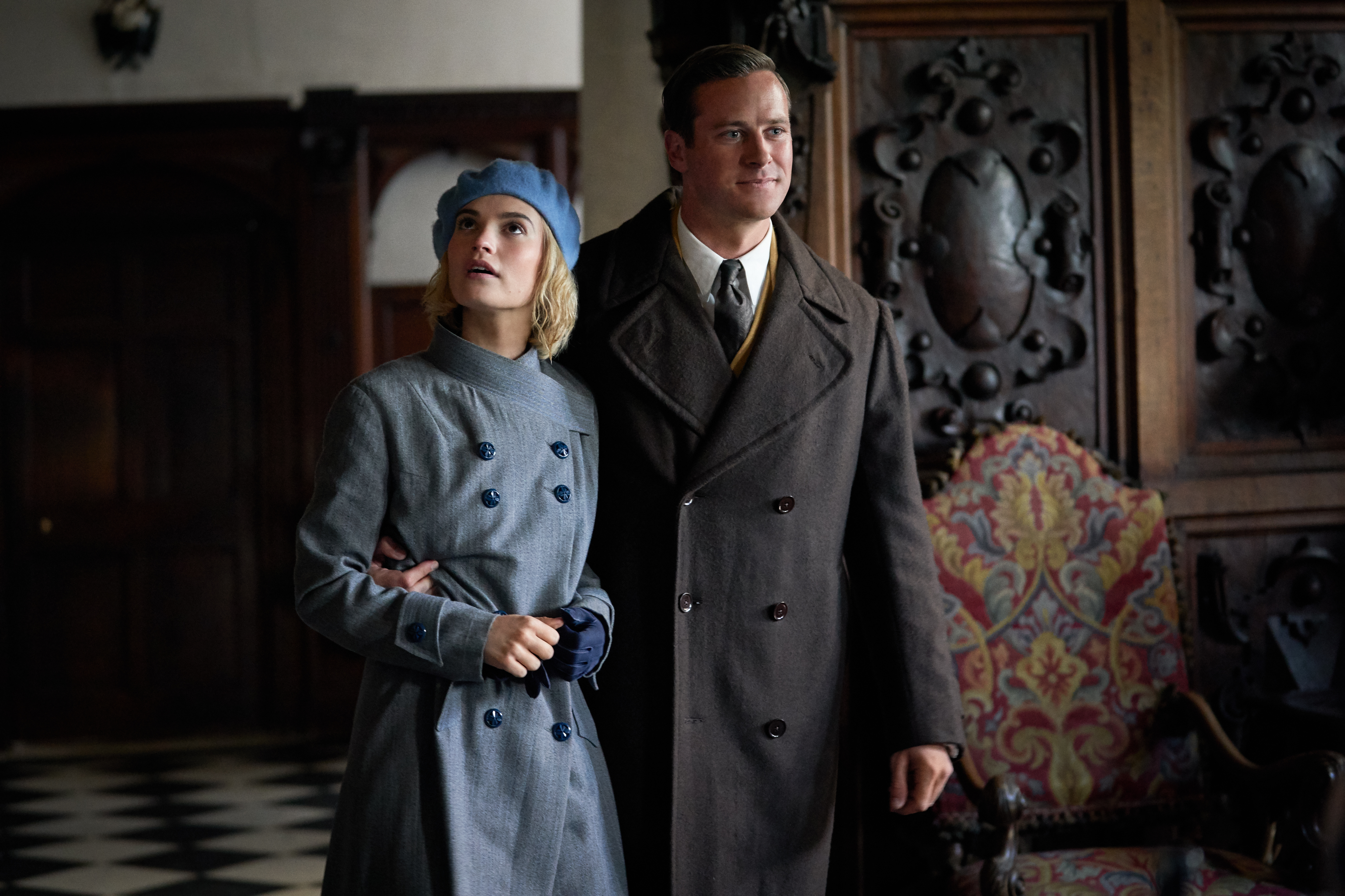 Armie Hammer and Lily James in Rebecca (2020)