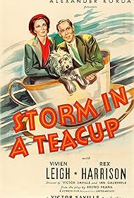 Vivien Leigh, Rex Harrison, and Scruffy in Storm in a Teacup (1937)