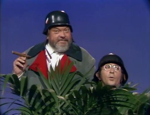 Orson Welles and Arte Johnson in Rowan & Martin's Laugh-In (1967)