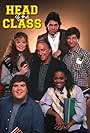 Robin Givens, Brian Robbins, Dan Frischman, Khrystyne Haje, Howard Hesseman, and Dan Schneider in Head of the Class (1986)