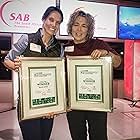Filmmakers Susan Scott and Bonné de Bod winning the SAB EnviroMedia Award for Best Film, Nov 12th, 2019 - Johannesburg, South Africa