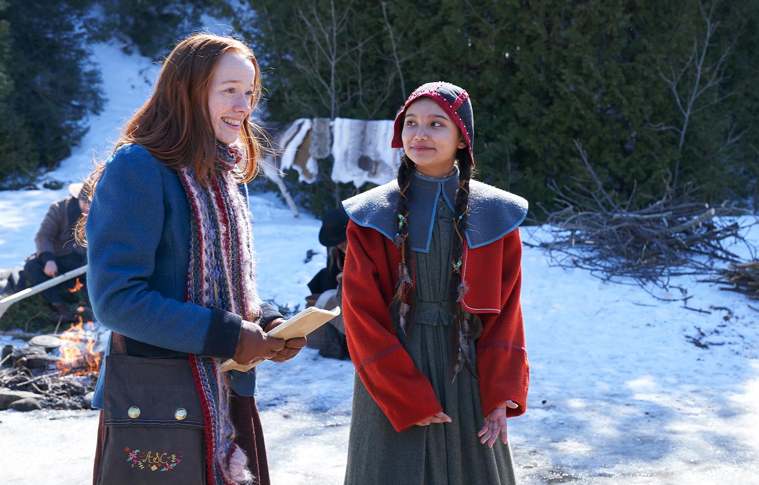 Kiawentiio and Amybeth McNulty in Anne with an E (2017)