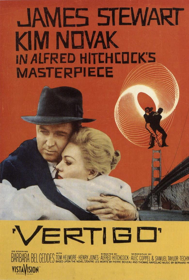 James Stewart and Kim Novak in Vertigo (1958)