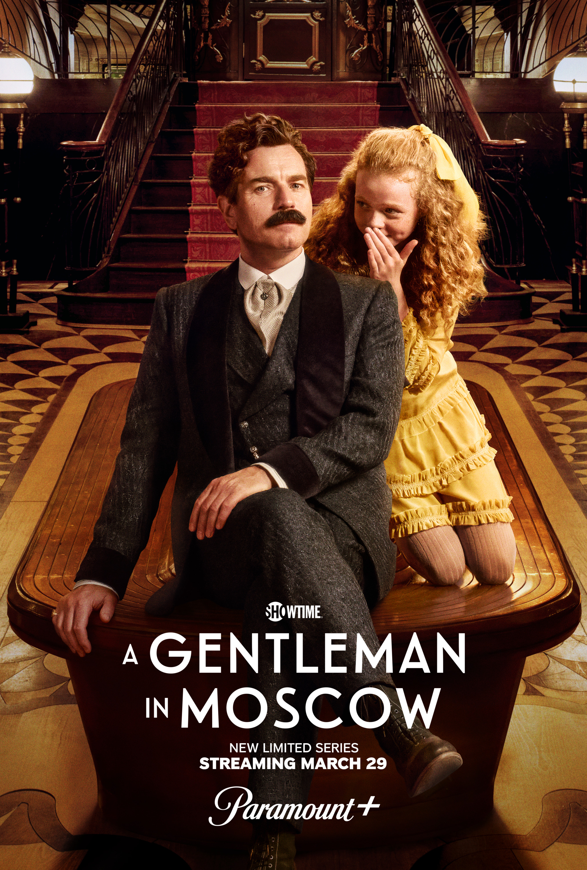 Ewan McGregor and Alexa Goodall in A Gentleman in Moscow (2024)
