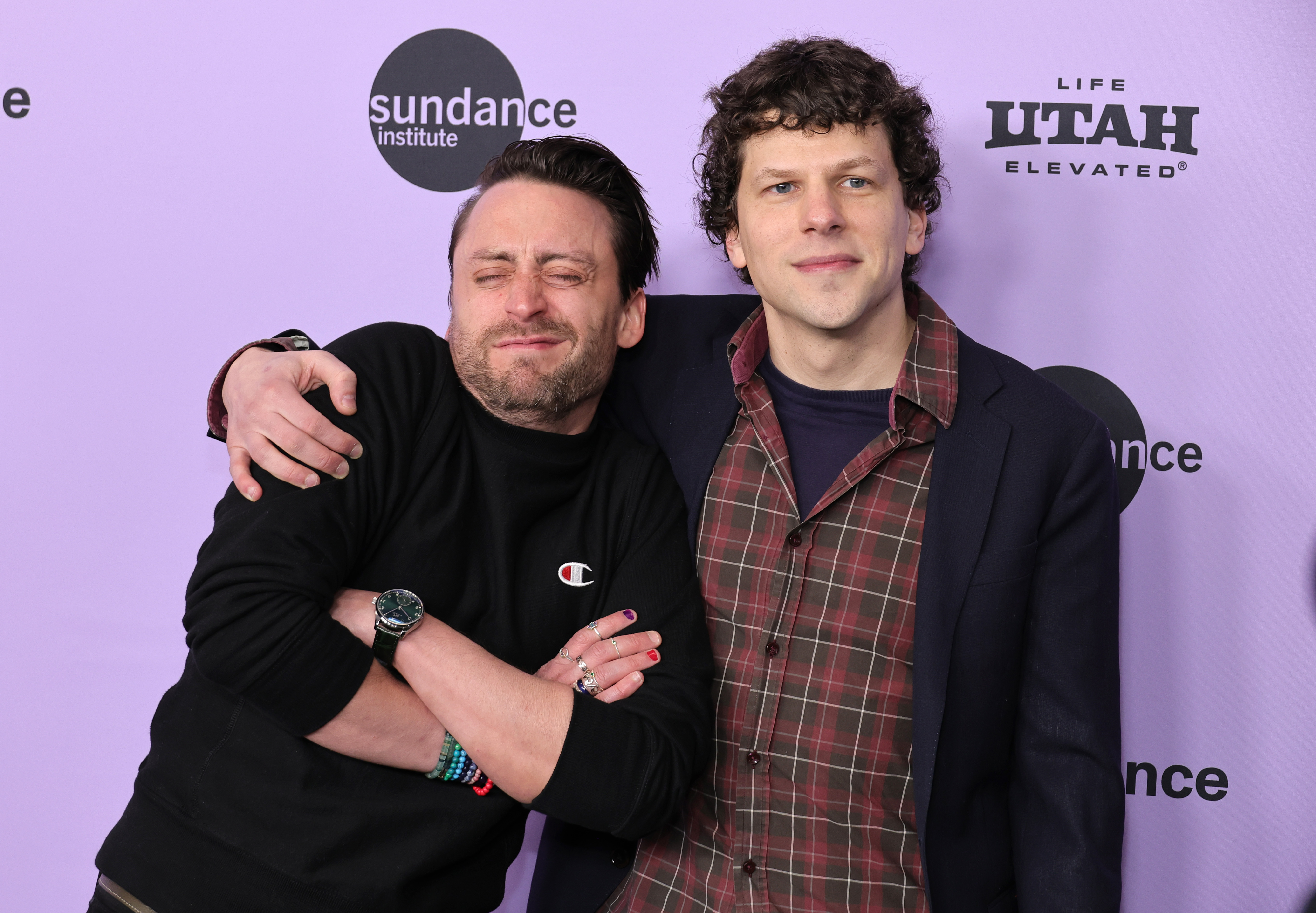 Kieran Culkin and Jesse Eisenberg at an event for A Real Pain (2024)