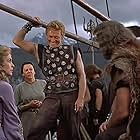 Kirk Douglas, Ernest Borgnine, Janet Leigh, James Donald, and Dandy Nichols in The Vikings (1958)
