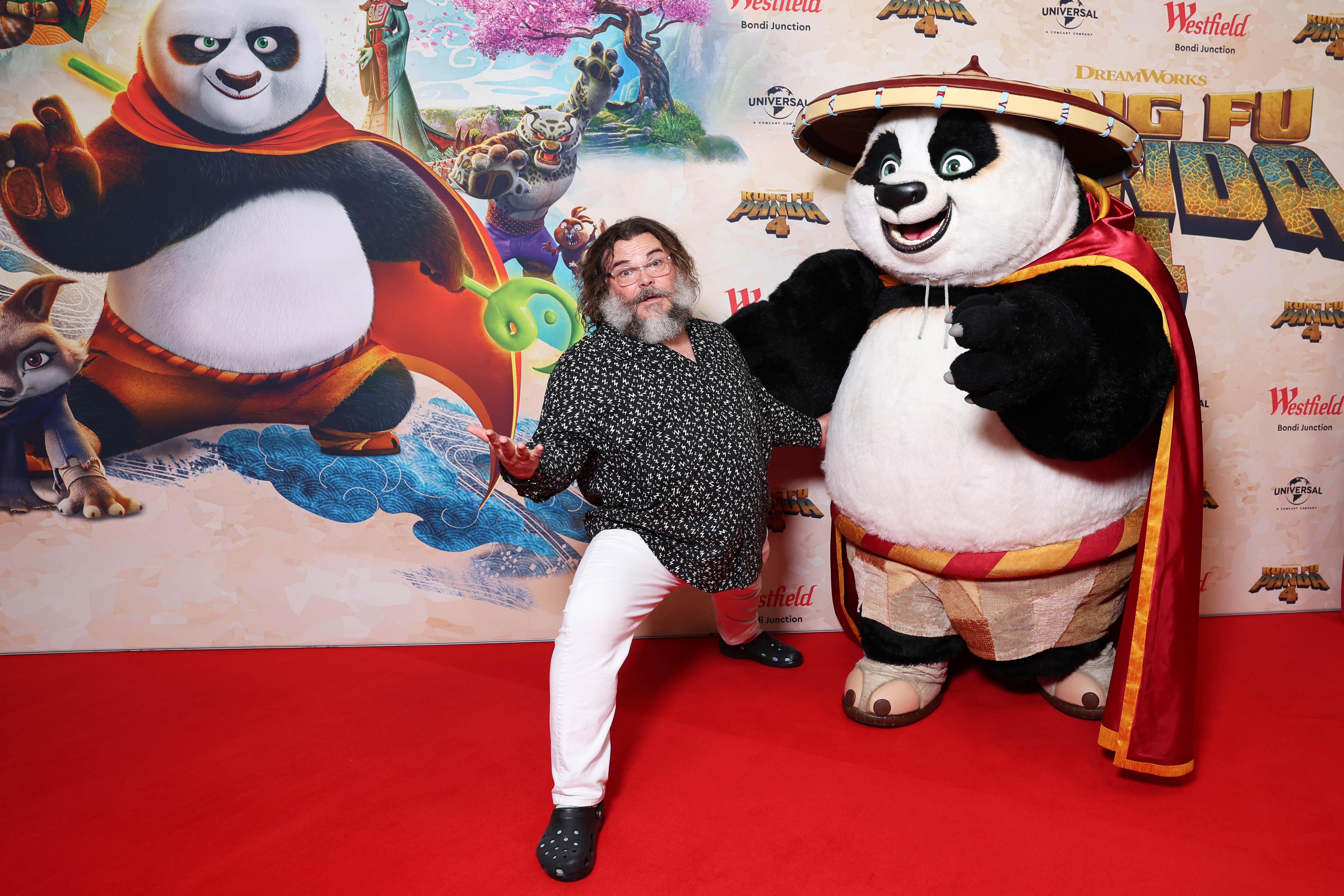 Jack Black at an event for Kung Fu Panda 4 (2024)