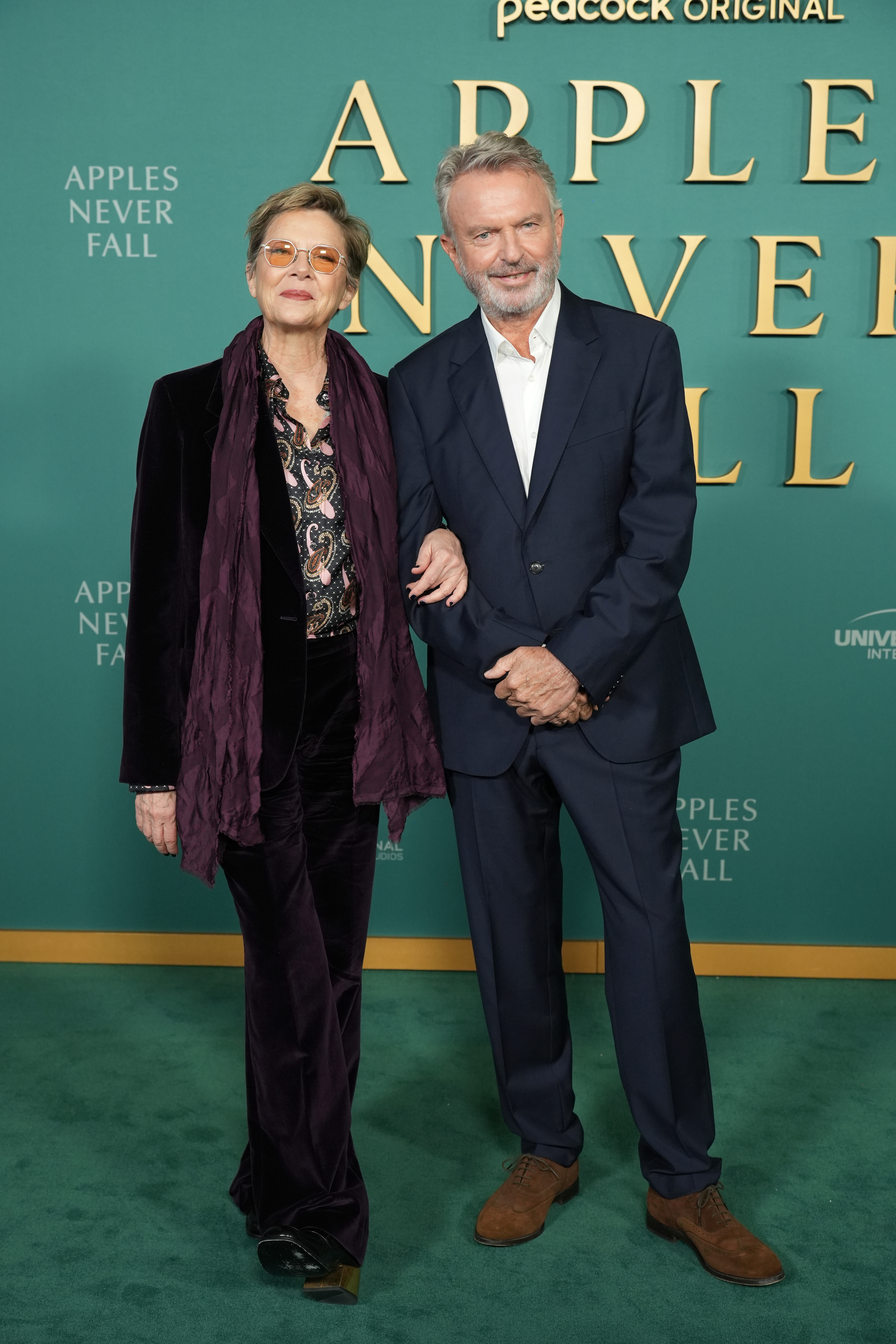 Sam Neill and Annette Bening at an event for Apples Never Fall (2024)