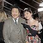 Benedict Wong and Xochitl Gomez at an event for Spider-Man: No Way Home (2021)