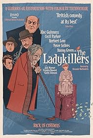 Alec Guinness, Peter Sellers, Herbert Lom, Danny Green, Katie Johnson, Cecil Parker, and Jack Warner in The Ladykillers (1955)