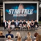 Jason Isaacs, James Frain, Akiva Goldsman, Aaron Harberts, Alex Kurtzman, Mary Chieffo, Trae Patton, Heather Kadin, and Sonequa Martin-Green at an event for Star Trek: Discovery (2017)