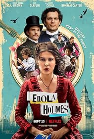 Helena Bonham Carter, Henry Cavill, Susan Wokoma, Adeel Akhtar, Sam Claflin, Millie Bobby Brown, and Louis Partridge in Enola Holmes (2020)