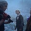 Henry Cavill, Anna Shaffer, and Freya Allan in The Witcher (2019)