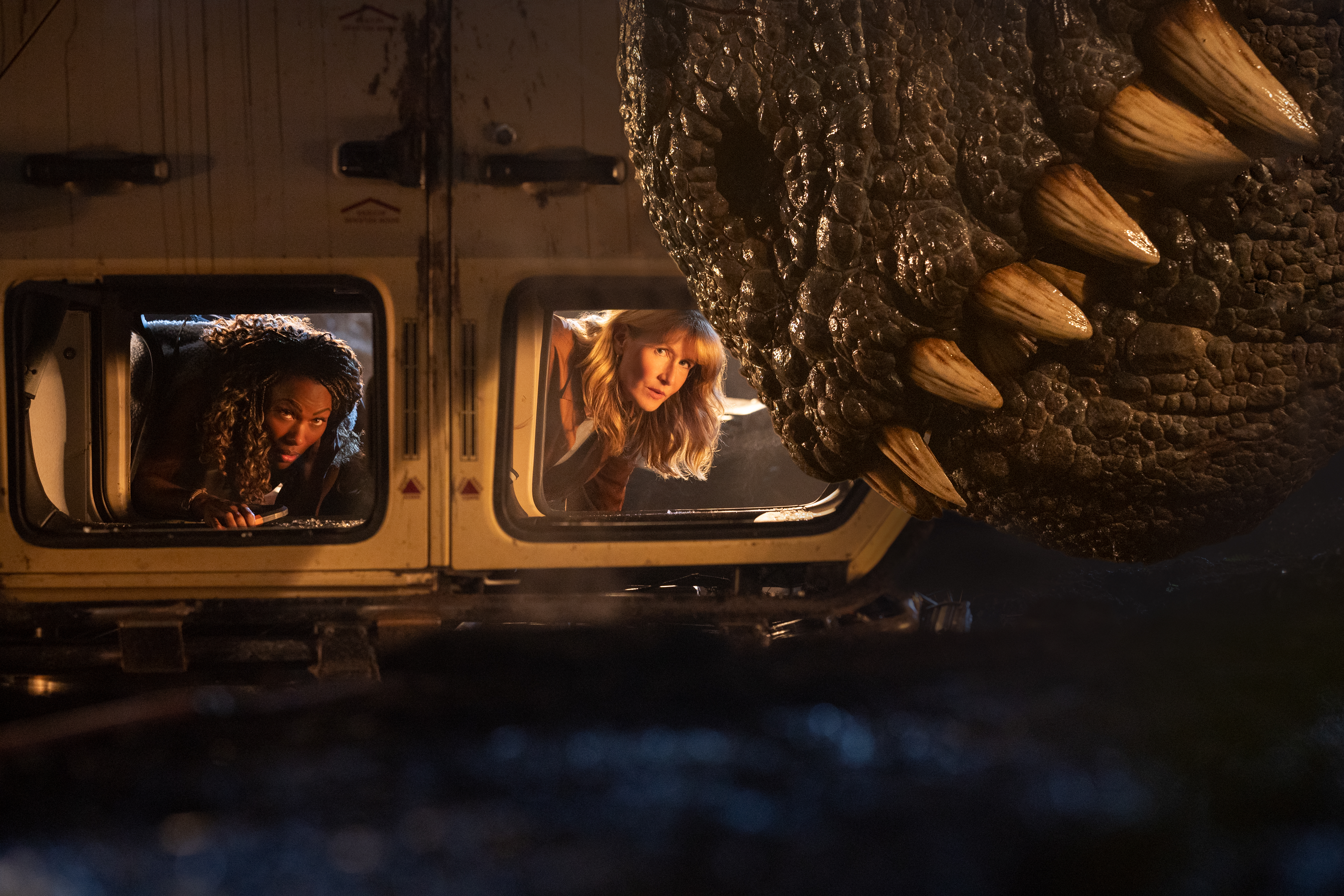 Laura Dern and DeWanda Wise in Jurassic World Dominion (2022)