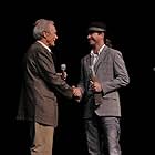 Clint Eastwood awarding Josh Weigel the first Clint Eastwood Filmmaker Award at Carmel Art & Film Festival 2010