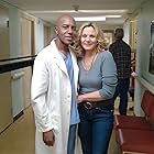 Kim Cattrall and Danny Waugh on the set of Sensitive Skin