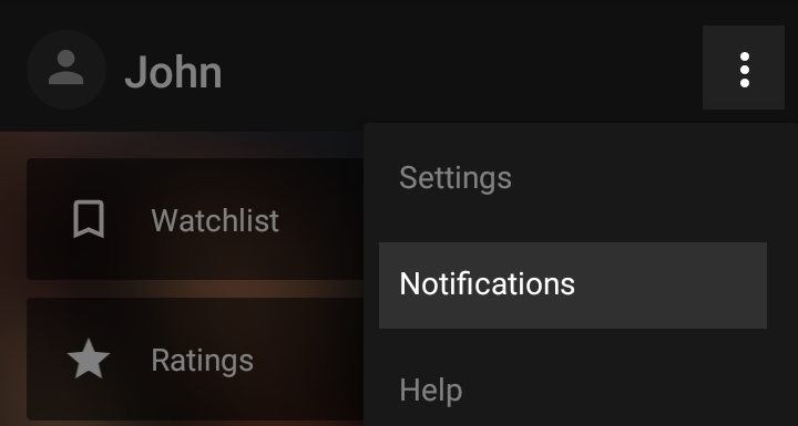 Example of notification options