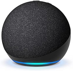 Echo Dot (الجيل الخامس) | سماعة بلوتوث ذكية مع أليكسا | استخدم صوتك للتحكم بالأجهزة المنزلية الذكية، وتشغيل تل