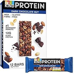 بي كايند بروتين بار بالشوكولاتة الداكنة مع المكسرات، 12 غ بروتين نباتي، سناك خفيف خالٍ من الغلوتين، عالي الألي