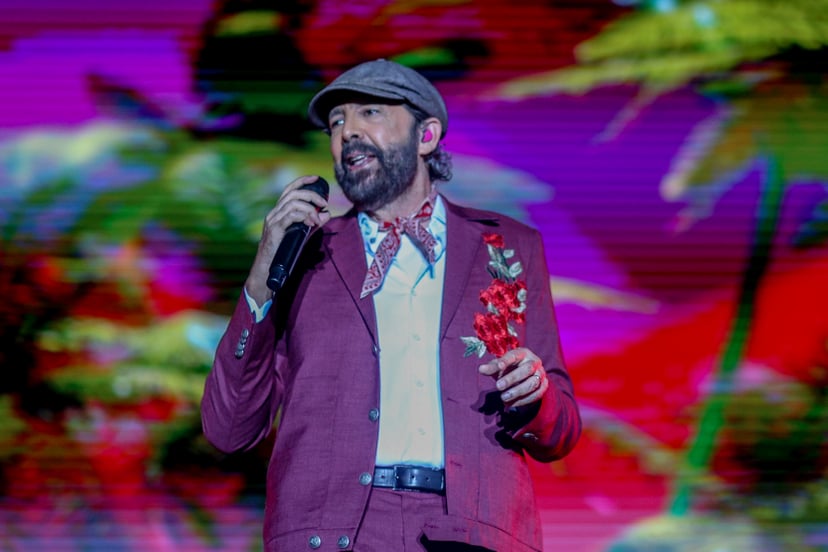 SPAIN - JULY 02: Dominican singer-songwriter Juan Luis Guerra will perform at the fifth edition of the Rio Babel Festival, at the Caja Magica in Madrid, on 02 July, 2023 in Madrid, Spain. The singer arrives at Rio Babel with the show 'Juan Luis Guerra 4.0