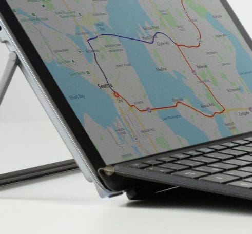 route planning on laptop