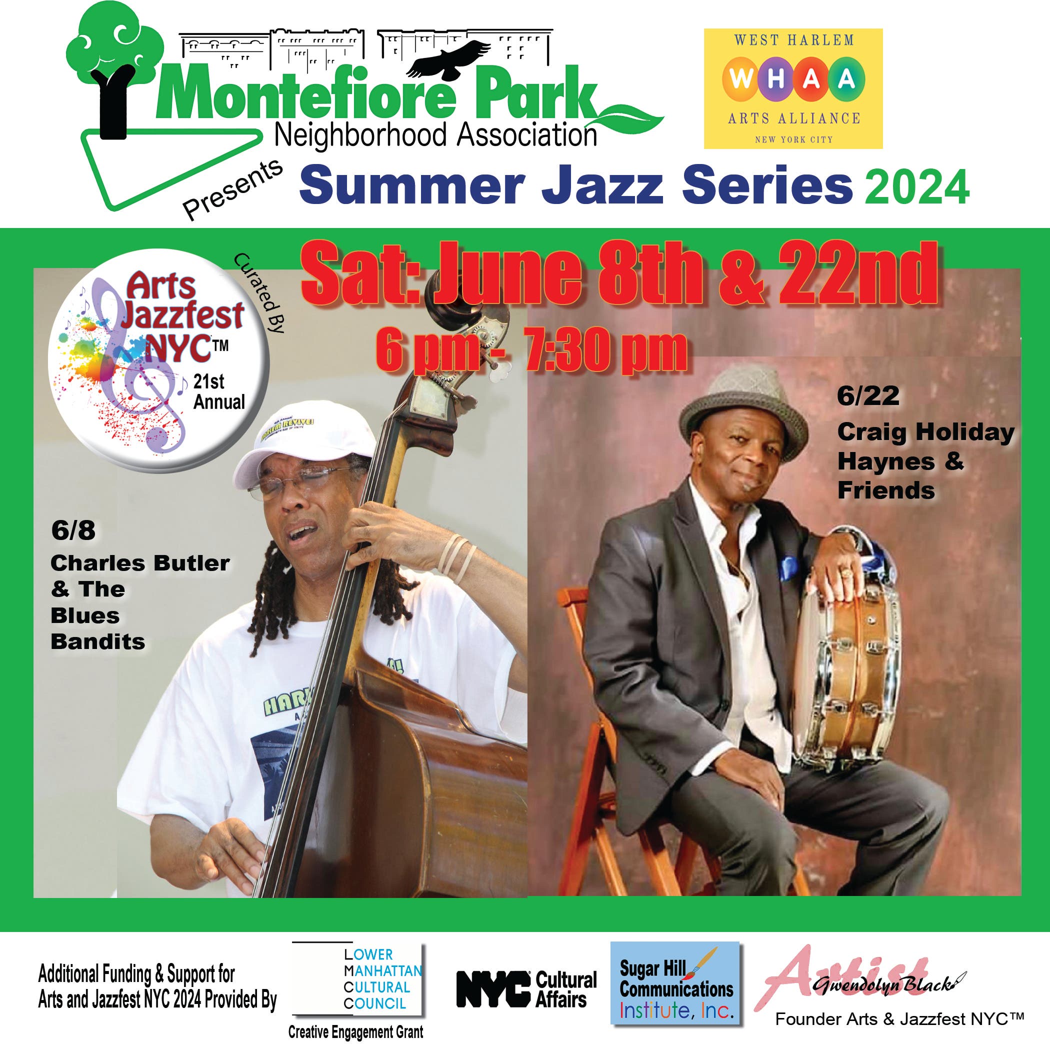West Harlem Arts Alliance/Montefiore Square Park Summer Jazz Series (Arts & Jazzfest NYC)