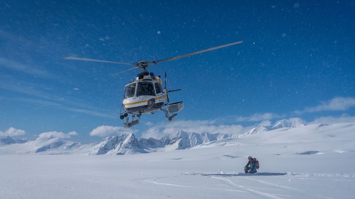 helicopter in antarctica